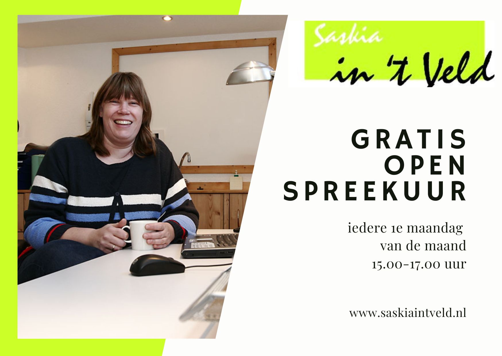 Saskia in 't Veld | Gratis open spreekuur